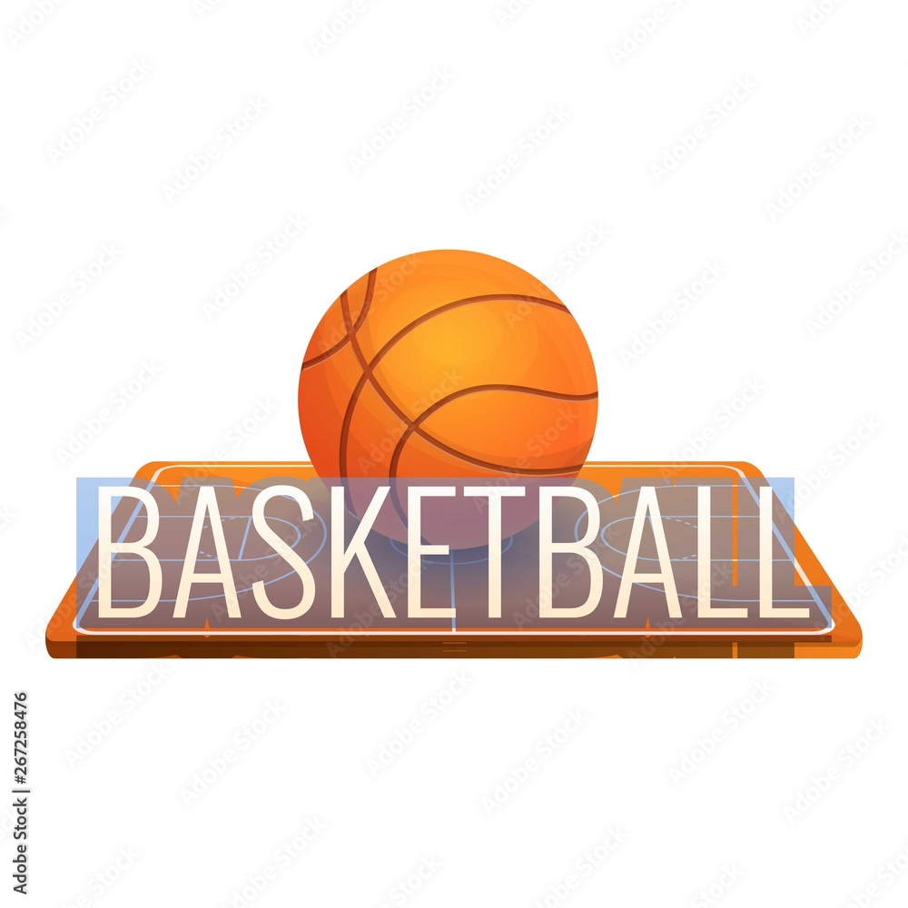 Basketball field logo. Cartoon of basketball field vector logo for web design isolated on white background