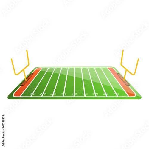 American football field icon. Cartoon of american football field vector icon for web design isolated on white background