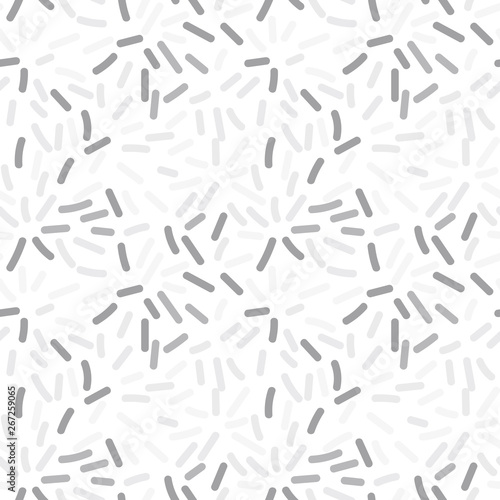 Vector organic seamless abstract background with simple white and grey shapes  freehand doodles pattern.