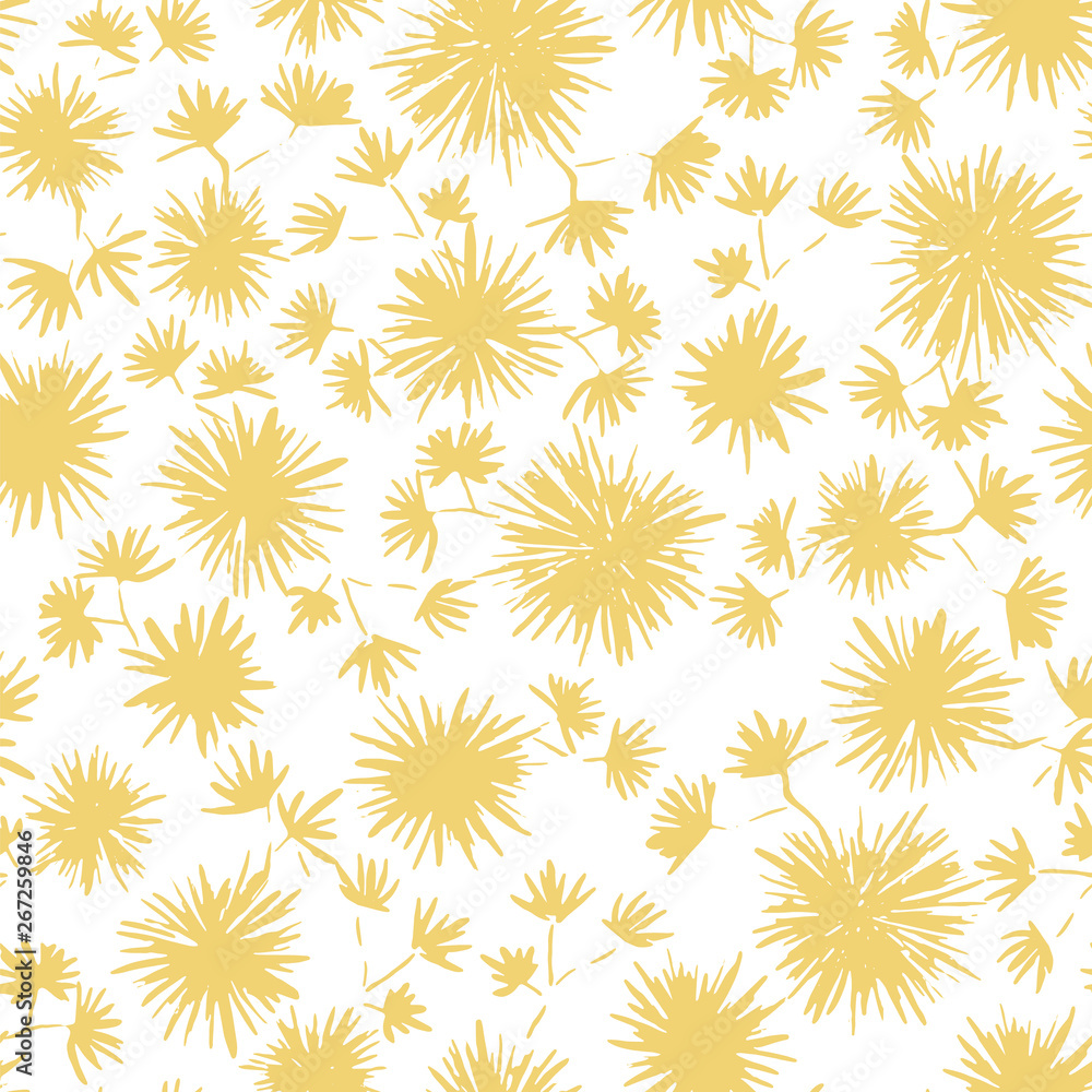 Vector yellow floral seamless pattern. A fresh background for wallpaper, stationery and scrapbooking Vector yellow floral seamless pattern. A fresh background for wallpaper, stationery and scrapbooking