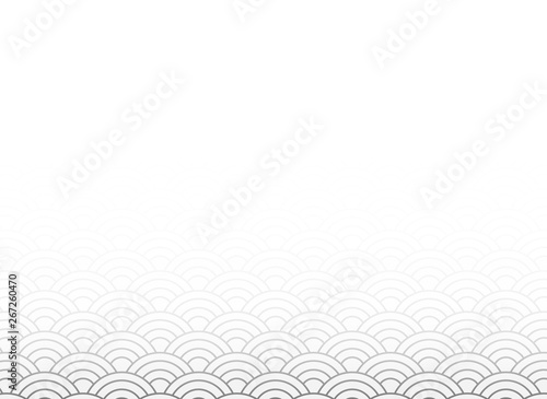 vector of white japanese wave pattern with black gradient as a blank copy space