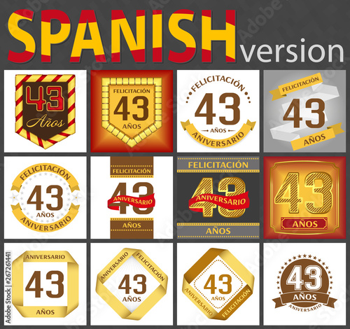 Spanish set of number 43 templates