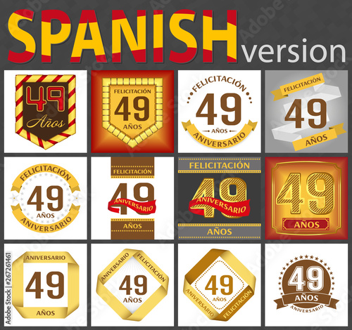 Spanish set of number 49 templates