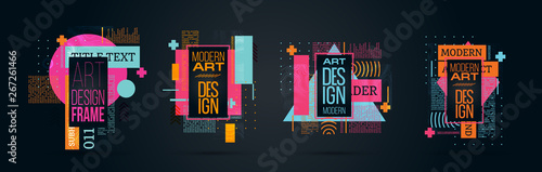 vector illustration. A minimalistic hipster colored frame design.