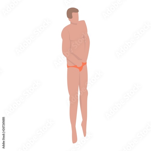 Man ready for swimming icon. Isometric of man ready for swimming vector icon for web design isolated on white background