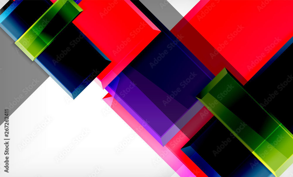 Bright colorful square shape blocks geometrical background Bright colorful square shape blocks geometrical background