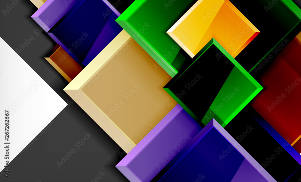 Bright colorful square shape blocks geometrical background Bright colorful square shape blocks geometrical background