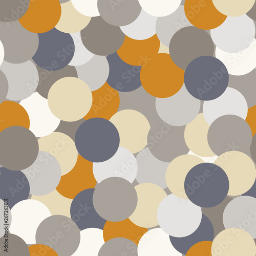 Vector seamless pattern with circles or ovals in light pastel colors. Modern background with simple geometric shapes