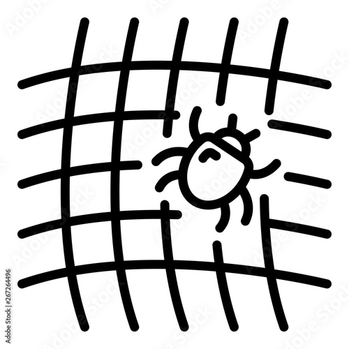 Mite on net icon. Outline mite on net vector icon for web design isolated on white background