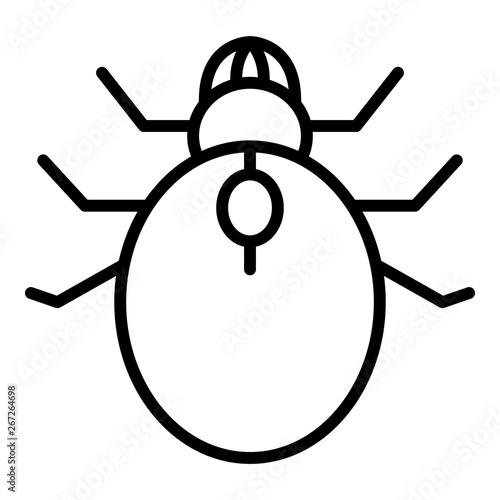 Insect mite icon. Outline insect mite vector icon for web design isolated on white background
