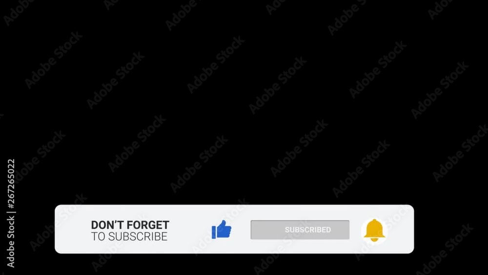 Please don't forget to Subscribe, follow, like and Click the Bell Icon Floating Bar Transparent isolated animation Video