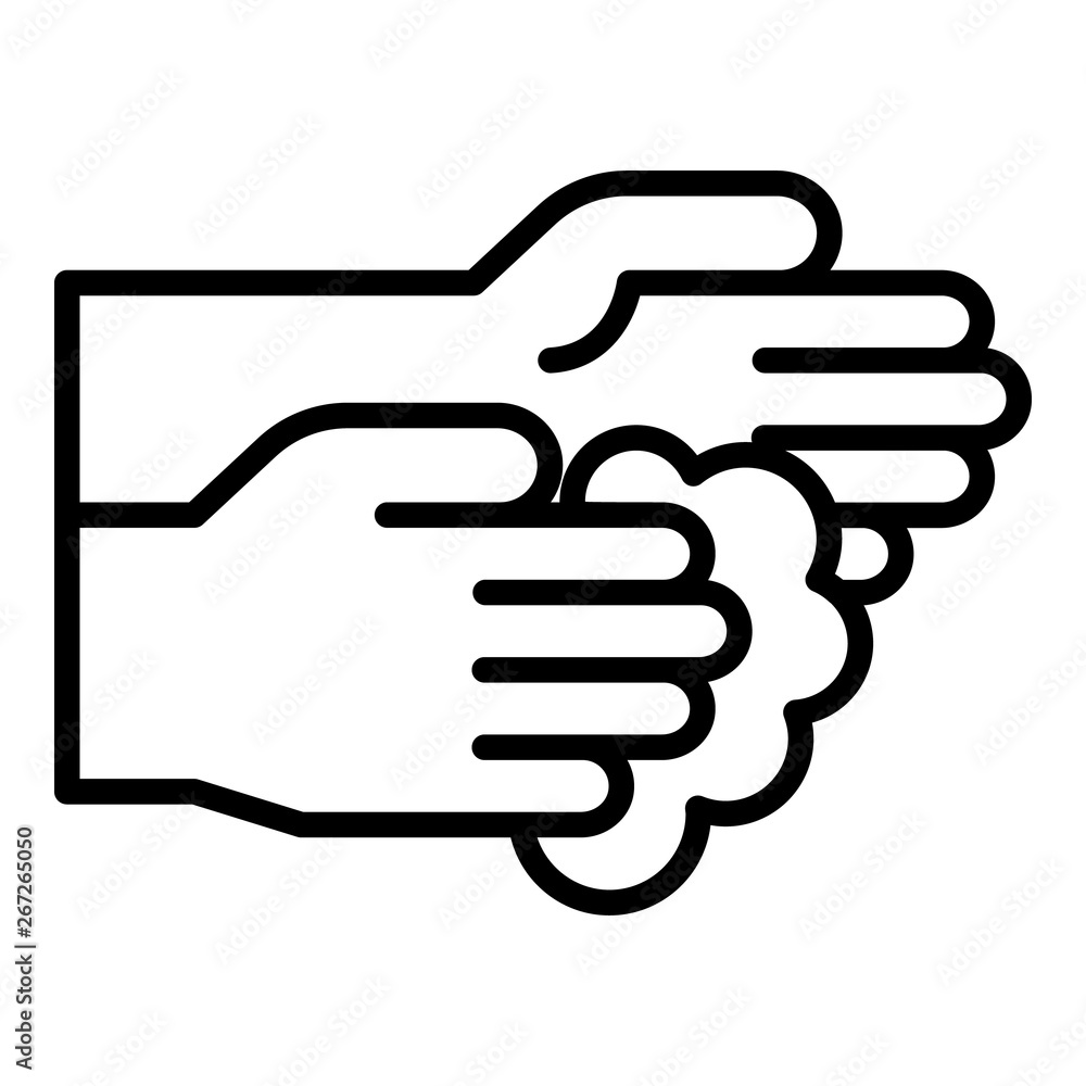 Wash hands icon. Outline wash hands vector icon for web design isolated on white background Wash hands icon. Outline wash hands vector icon for web design isolated on white background