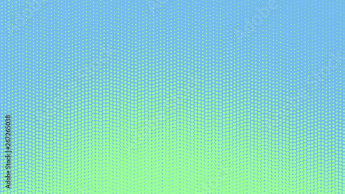 Green blue modern pop art background with dots design, abstract vector illustration in retro comics style