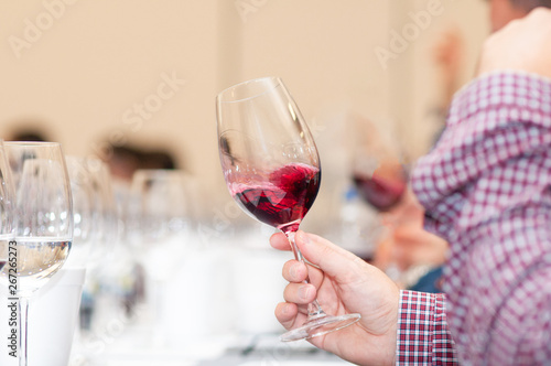 Tasting red wine and many others