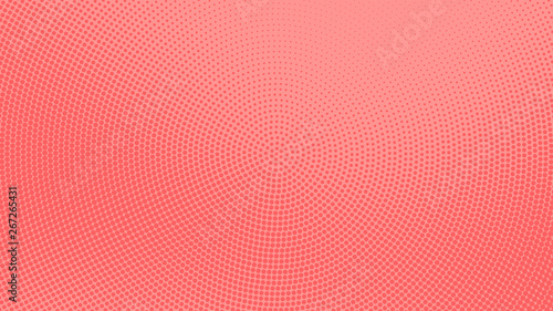 Red retro comic pop art background with haftone dots design. Vector clear template for banner or comic book design, etc