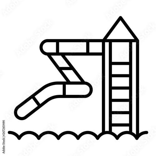 Aquapark slide icon. Outline aquapark slide vector icon for web design isolated on white background