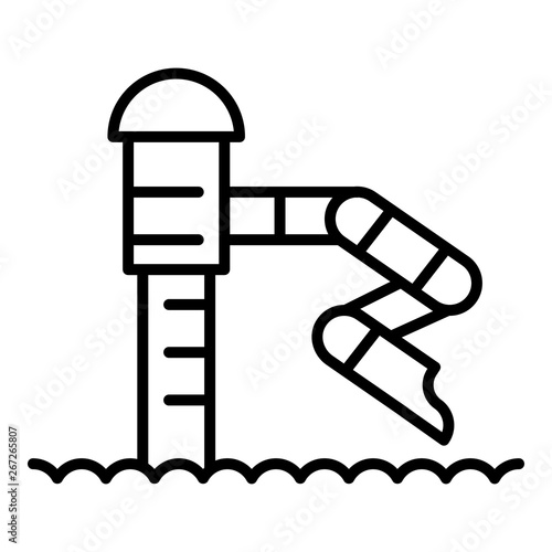 Kid aquapark slide icon. Outline kid aquapark slide vector icon for web design isolated on white background