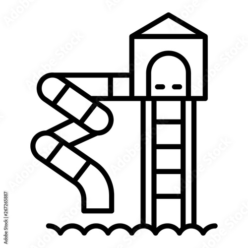 Water spiral slide icon. Outline water spiral slide vector icon for web design isolated on white background