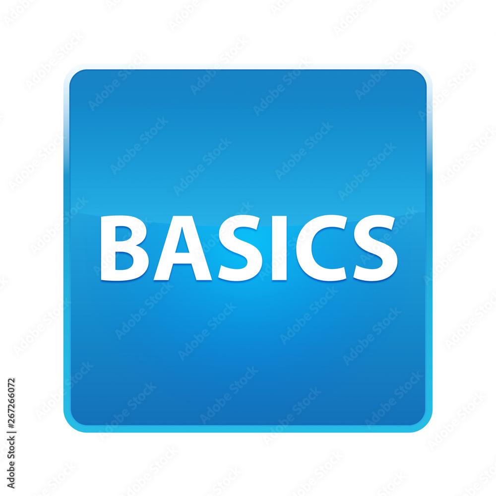 Basics shiny blue square button Basics shiny blue square button