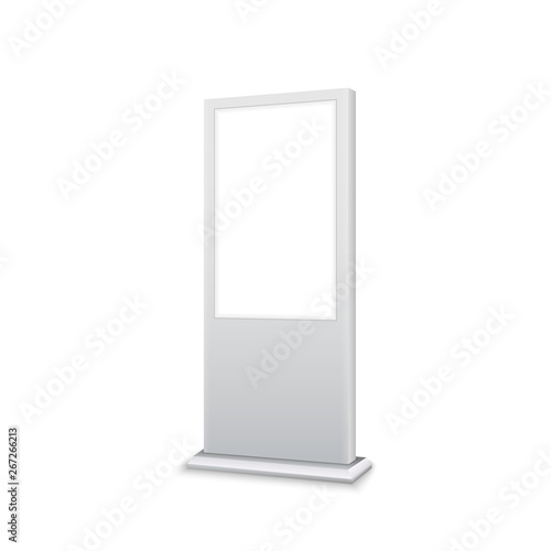 Digital stand signage advertising banner lightbox. Blank isolated mockup billboard marketing panel otdoor design