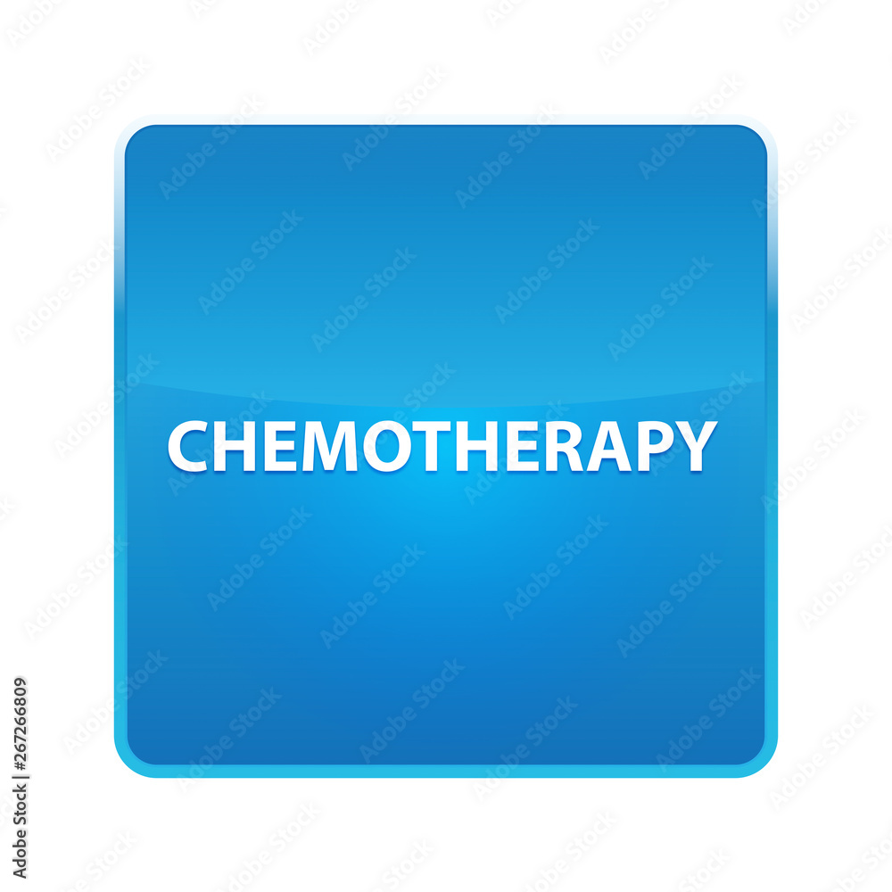 Chemotherapy shiny blue square button Chemotherapy shiny blue square button
