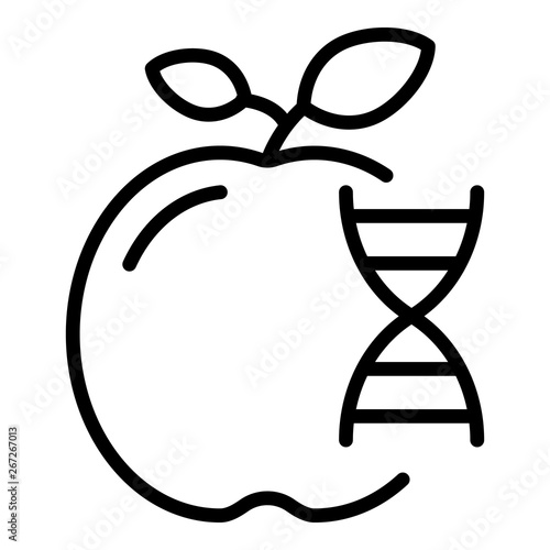 Genetically modified fruits icon. Outline genetically modified fruits vector icon for web design isolated on white background