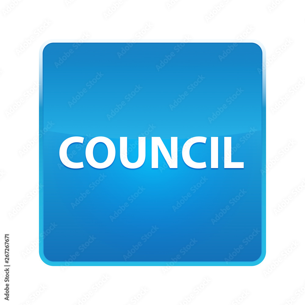 Council shiny blue square button Council shiny blue square button