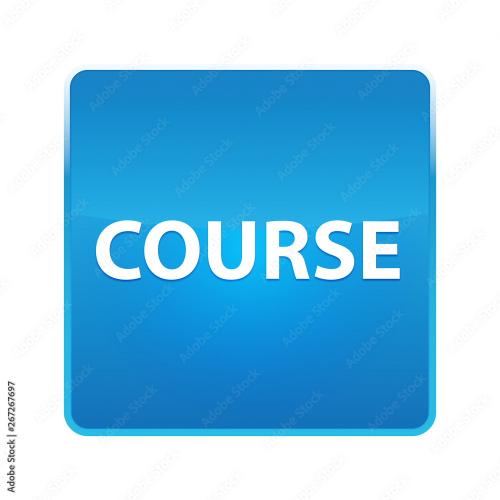 Course shiny blue square button Course shiny blue square button