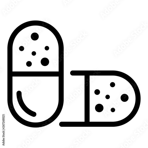 Two capsules icon. Outline two capsules vector icon for web design isolated on white background