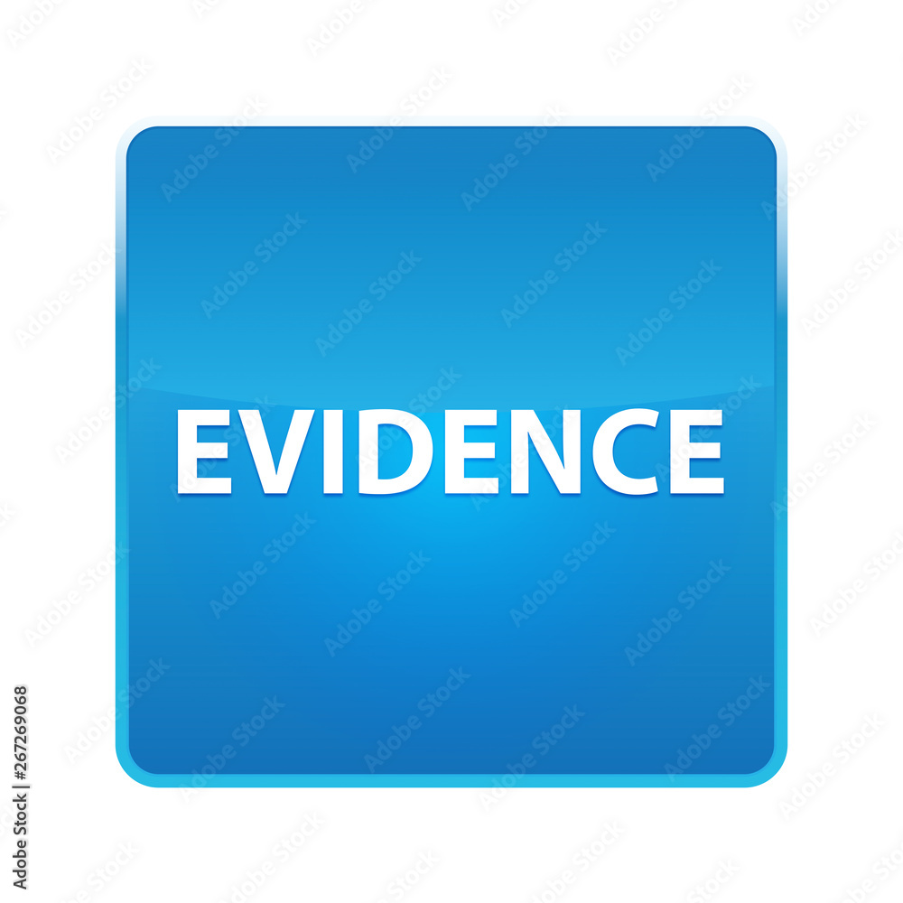 Evidence shiny blue square button Evidence shiny blue square button