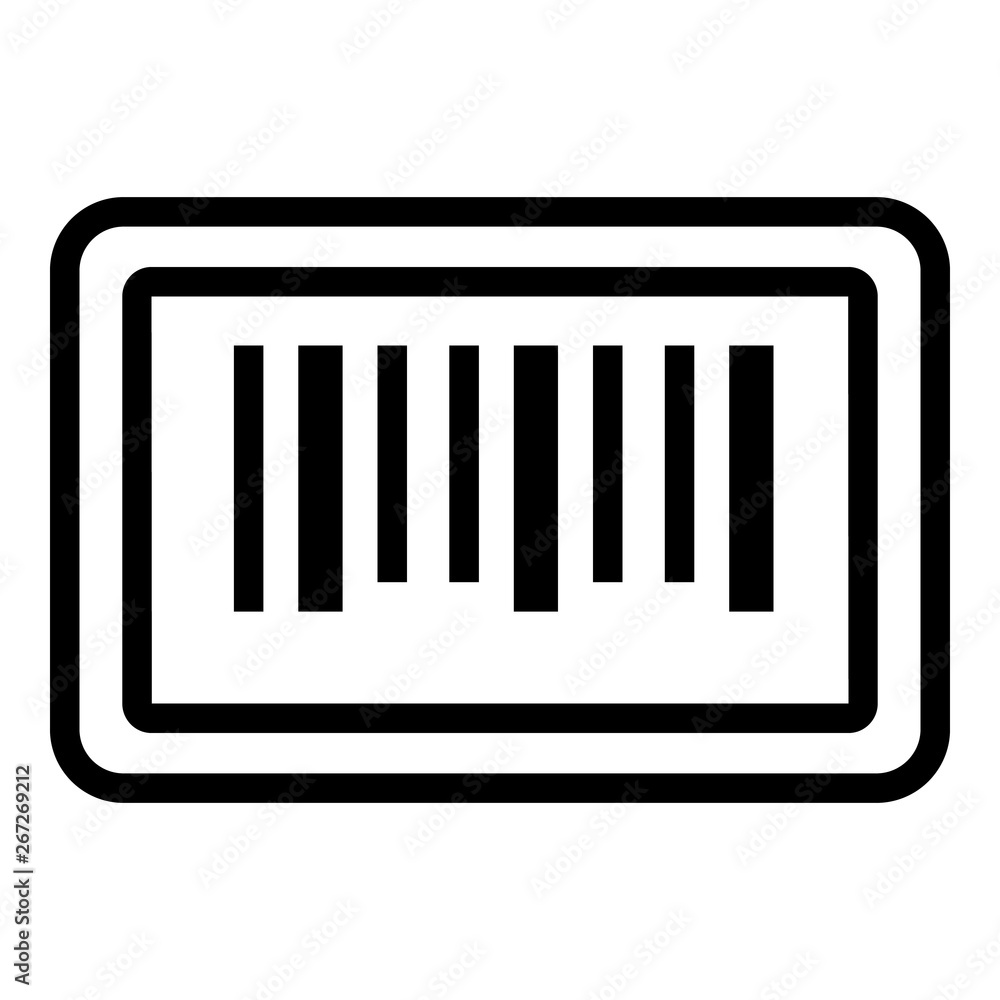 Barcode sticker icon. Outline barcode sticker vector icon for web design isolated on white background Barcode sticker icon. Outline barcode sticker vector icon for web design isolated on white background