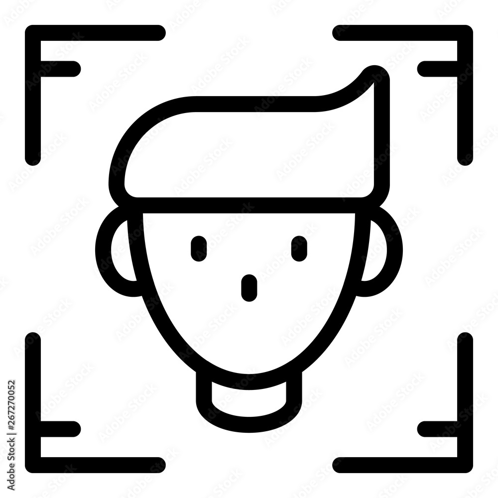 Person identified icon. Outline person identified vector icon for web design isolated on white background Person identified icon. Outline person identified vector icon for web design isolated on white background