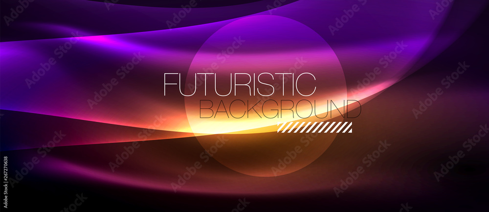 Naklejka premium Neon light waves
