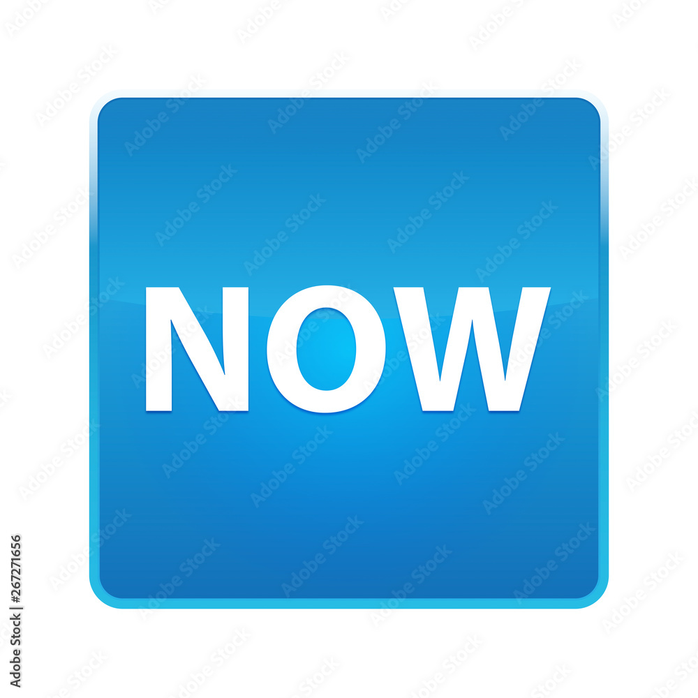 Now shiny blue square button Now shiny blue square button