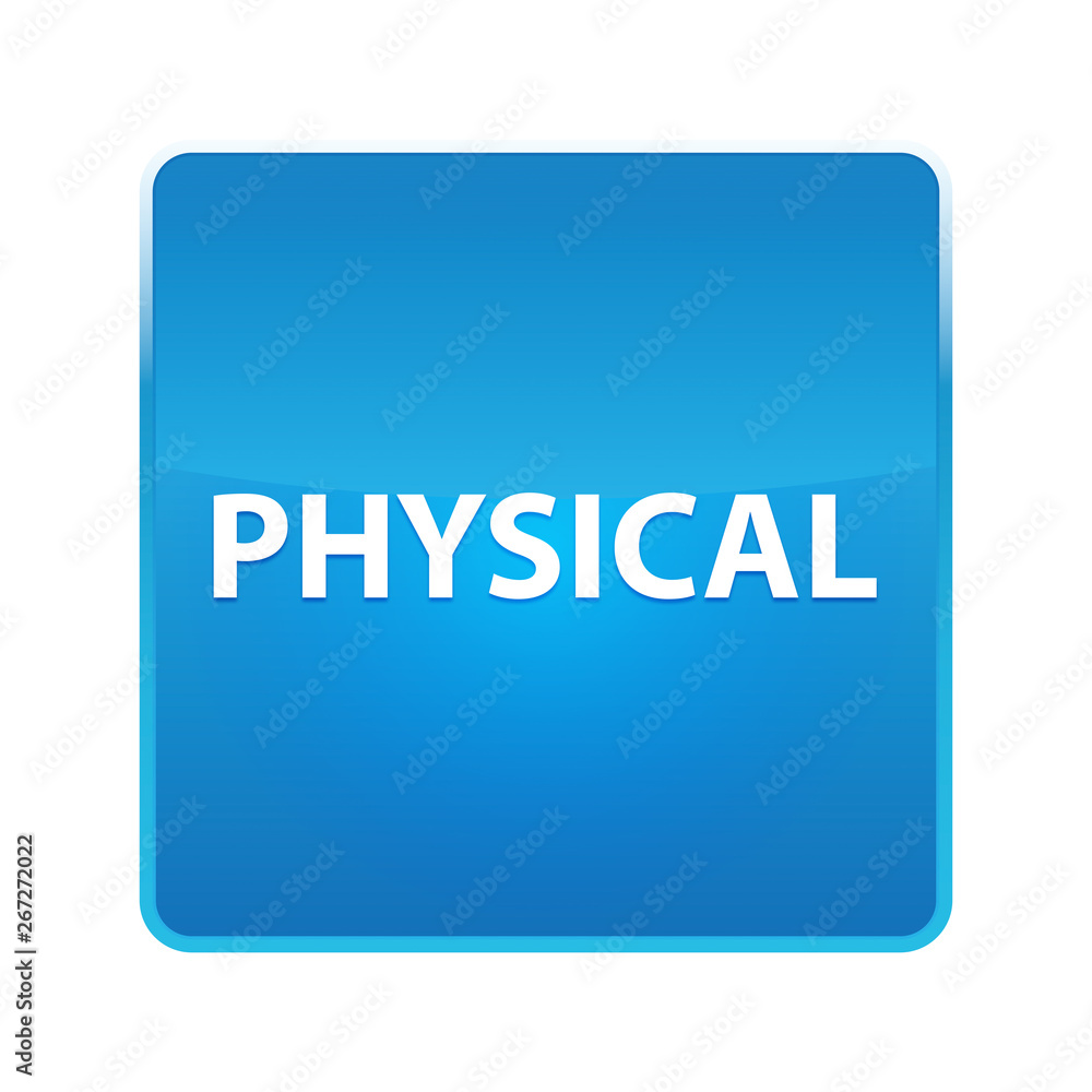 Physical shiny blue square button Physical shiny blue square button