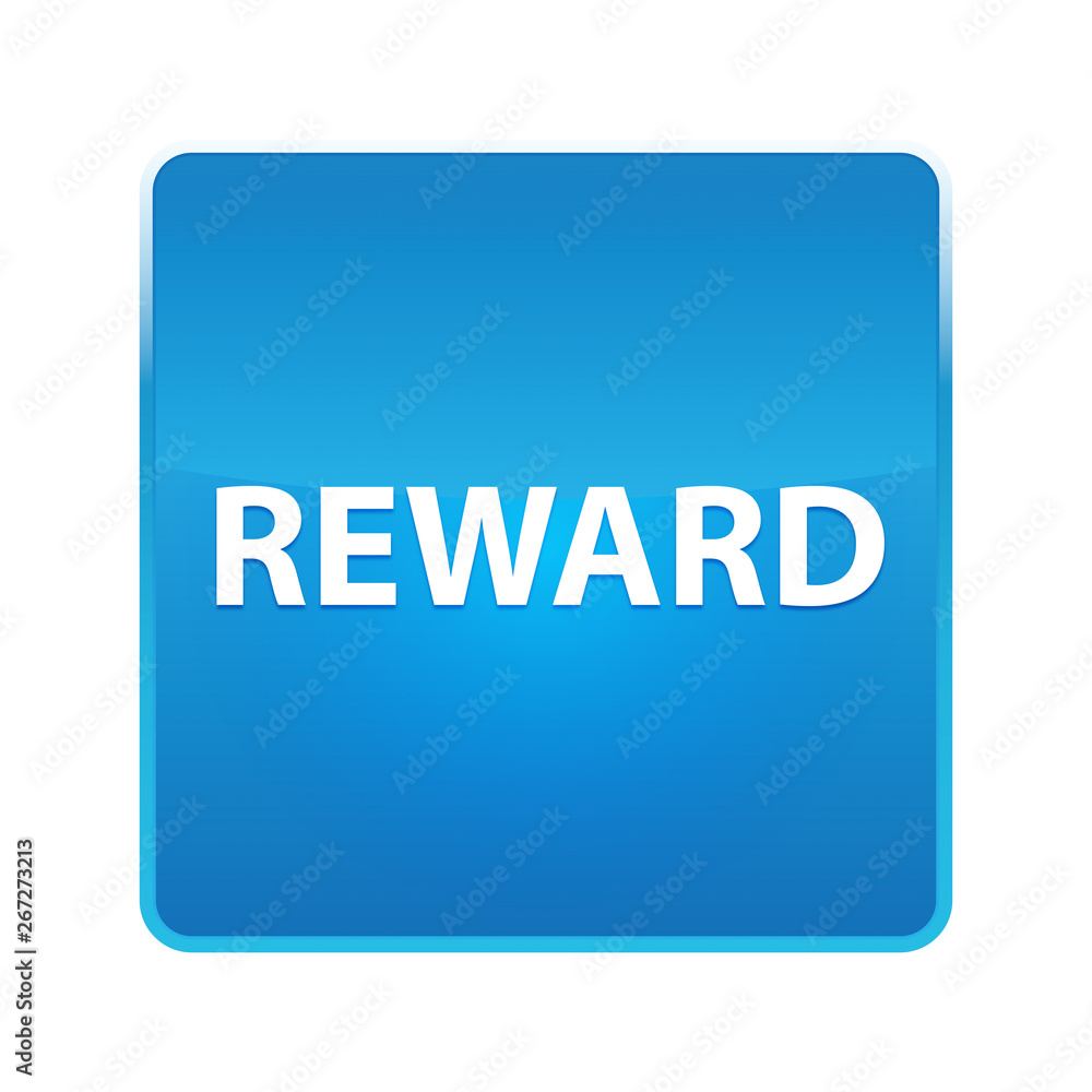 Reward shiny blue square button Reward shiny blue square button