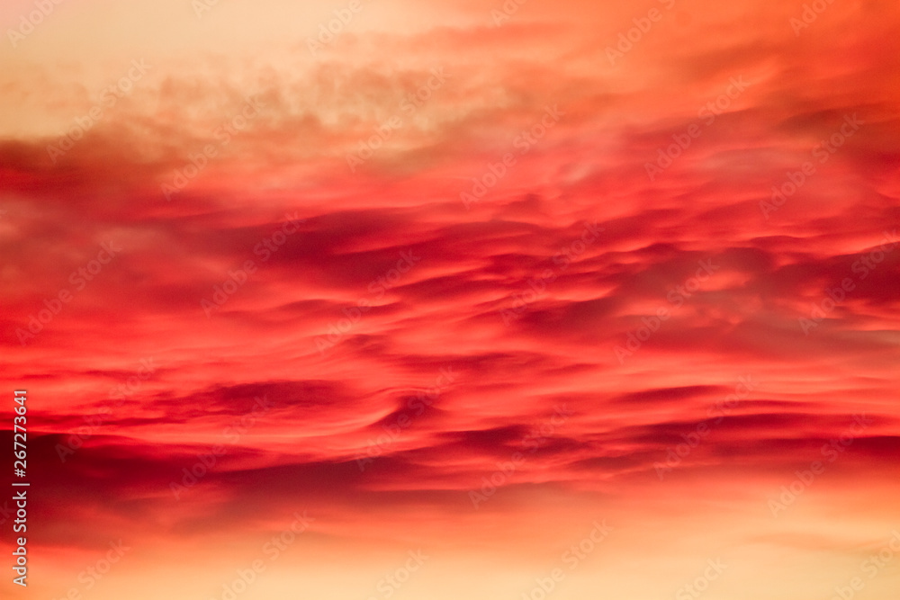 red sunset clouds