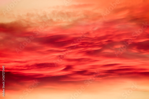 red sunset clouds