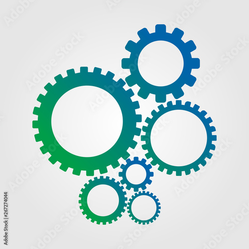Abstract gears wheels isola...