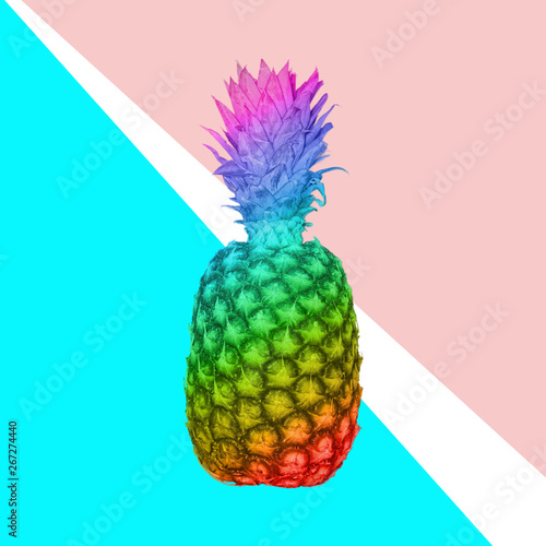 Rainbow pineapple retro