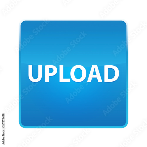 Upload shiny blue square button