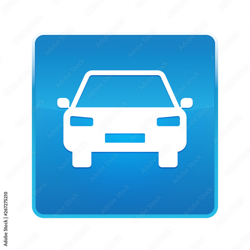 Car icon shiny blue square button