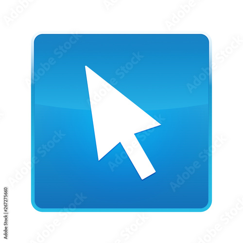 Free Download Cursor icon shiny blue square button - GFXLoad
