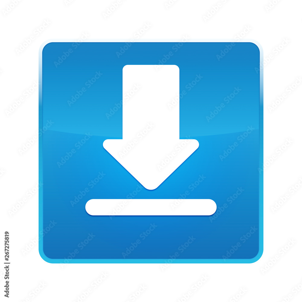 Download icon shiny blue square button Download icon shiny blue square button