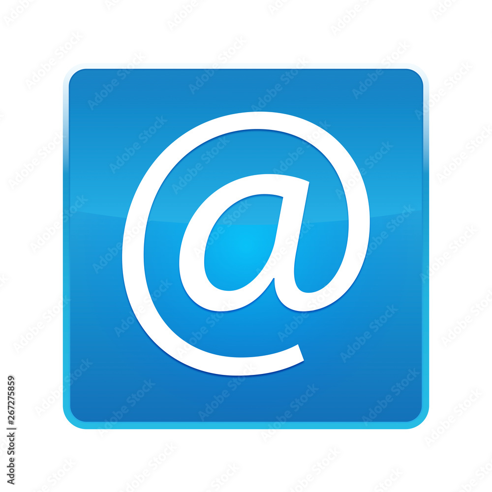 Email address icon shiny blue square button Email address icon shiny blue square button