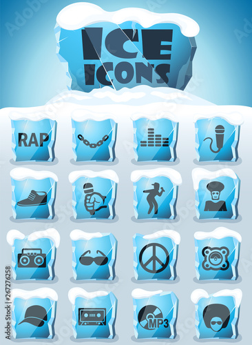 rap icon set