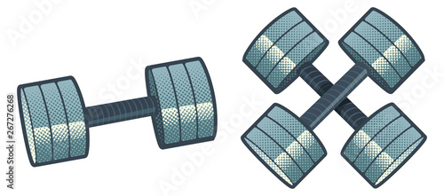 Vector illustration of retro barbells