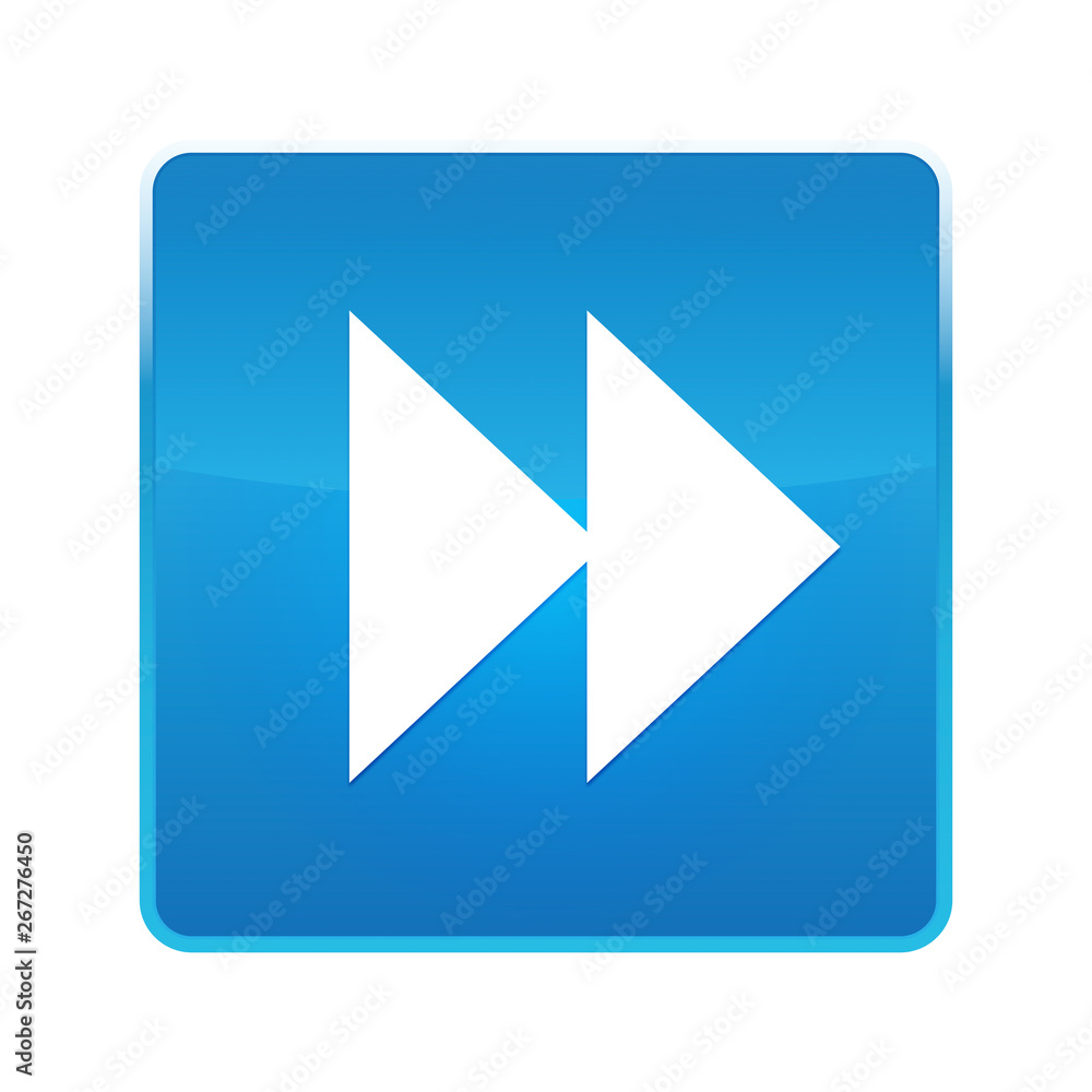 Jump forward icon shiny blue square button Jump forward icon shiny blue square button