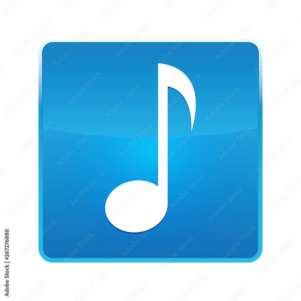Musical note icon shiny blue square button Musical note icon shiny blue square button