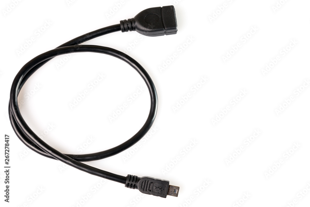 USB Data & Power Cable isolated on White Background. Close up USB Data & Power Cable isolated on White Background. Close up